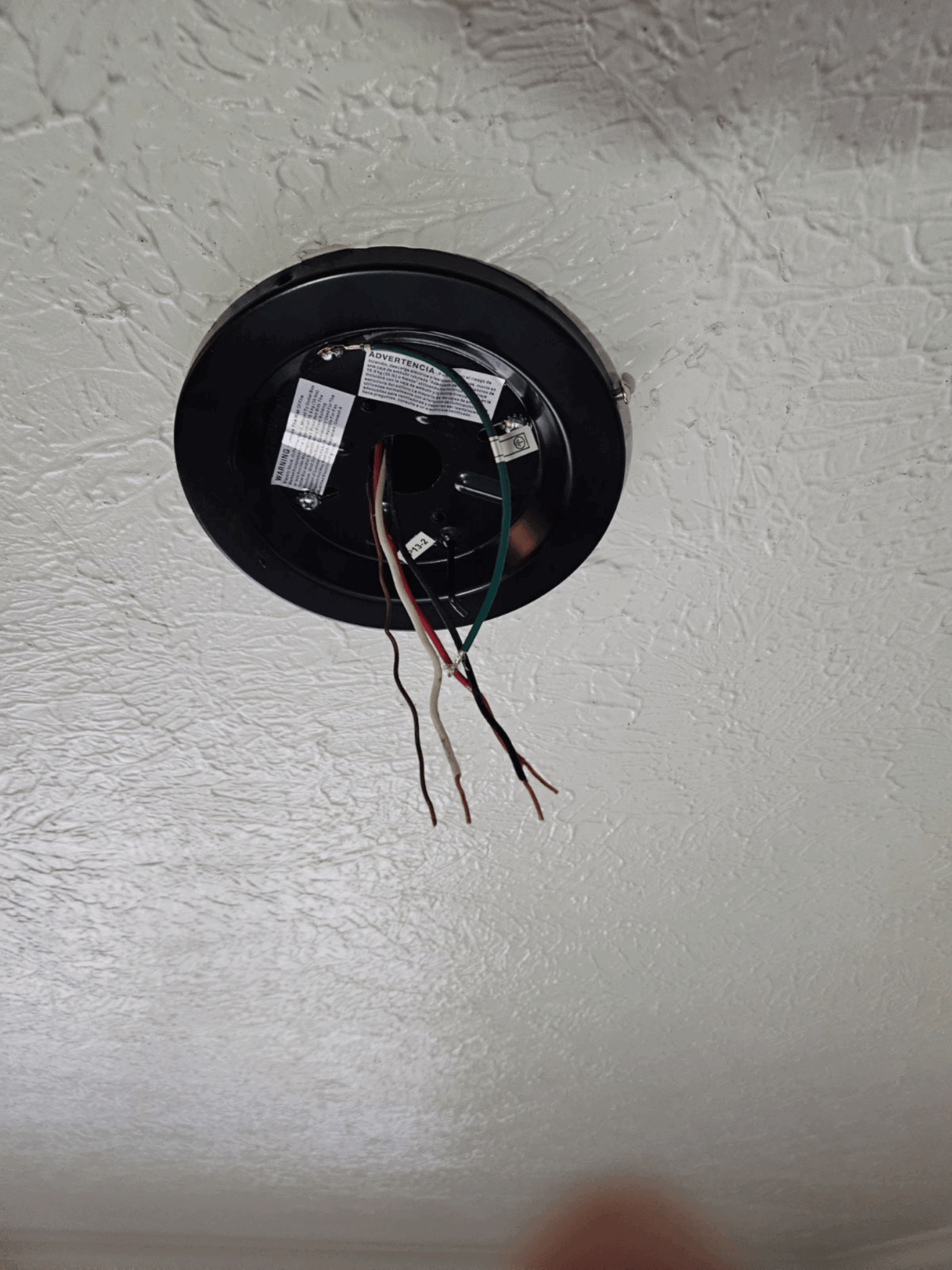 ceiling fan on weight rated box